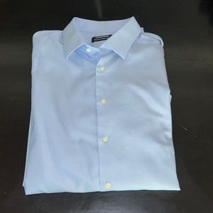 Nordstrom Baby blue non iron traditional fit shirt size 18, 34/35